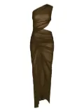 Atlein asymmetric draped maxi dress - Brown