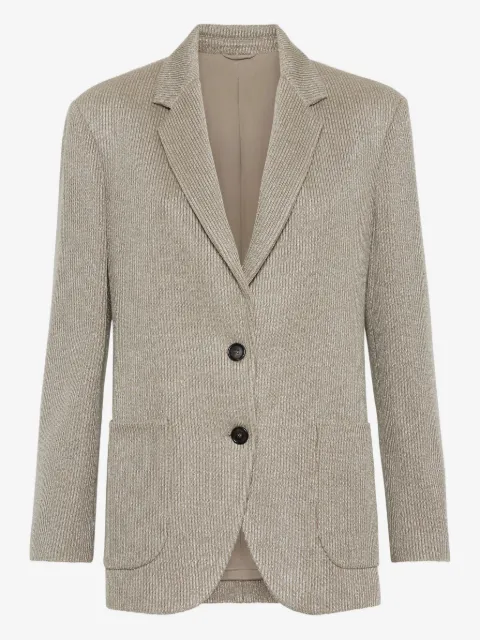 Brunello Cucinelli Monili chain-detail ribbed blazer