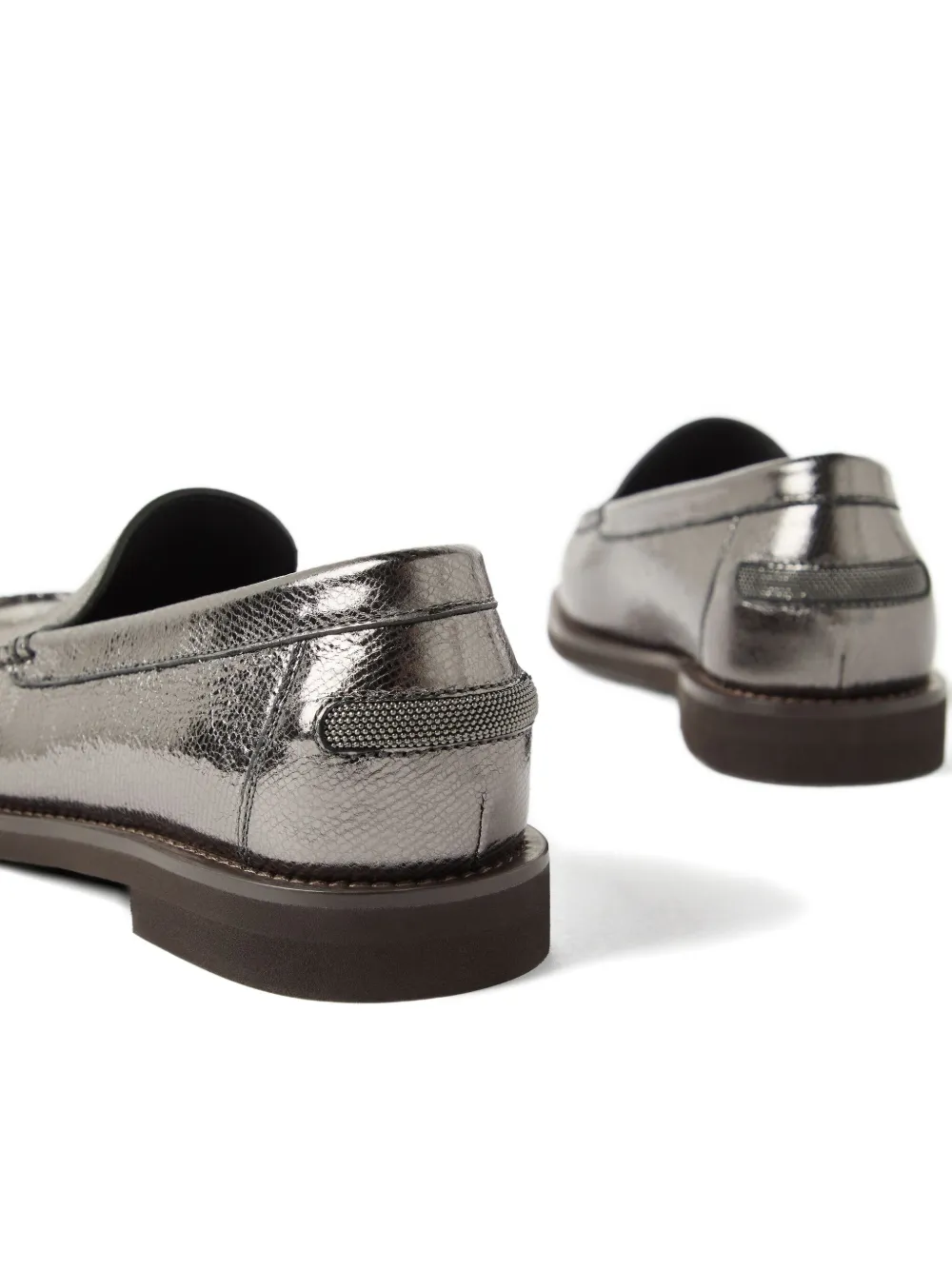 Brunello Cucinelli leather loafers Silver