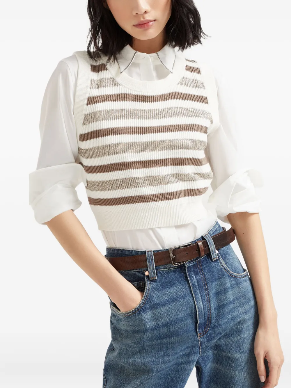 Shop Brunello Cucinelli Cotton Vest