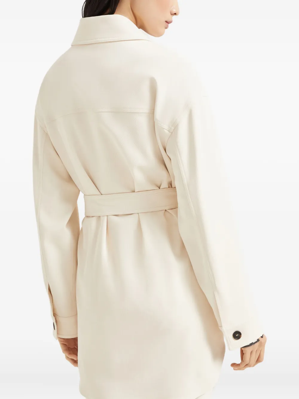 Brunello Cucinelli Jas met riem Wit