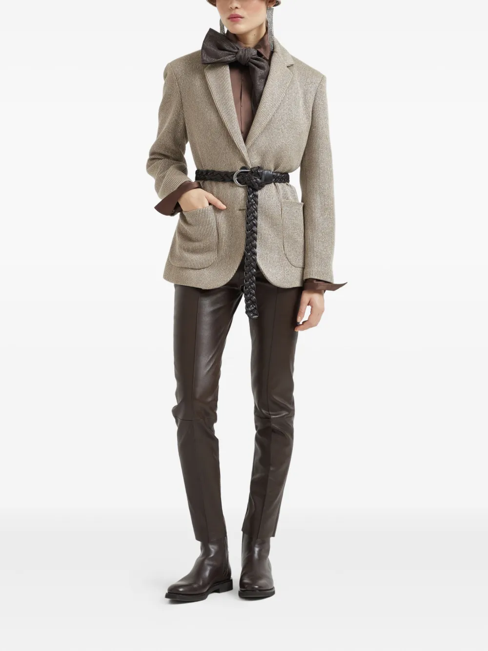 Brunello Cucinelli Leren legging - Bruin