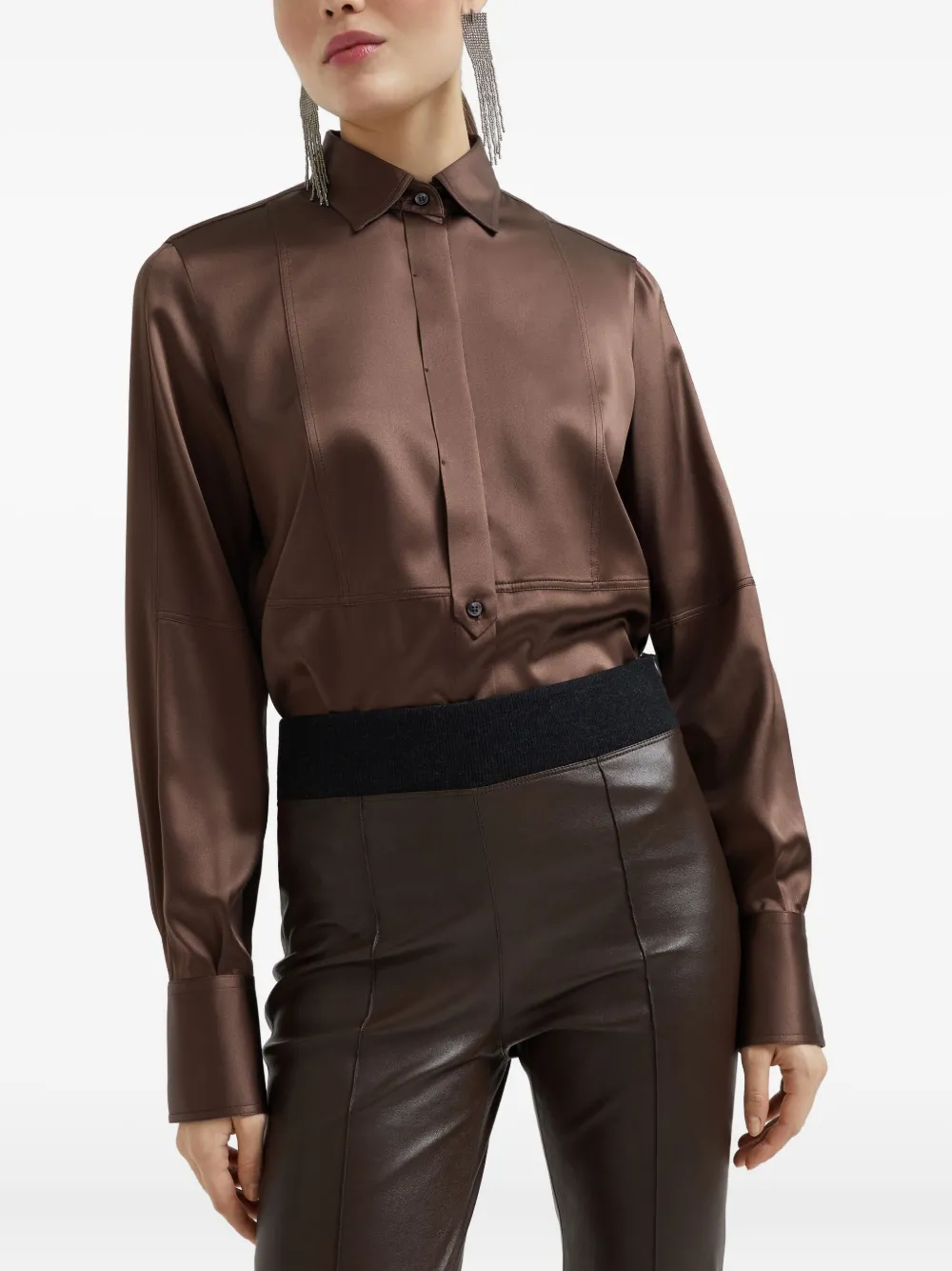 Brunello Cucinelli Leren legging Bruin