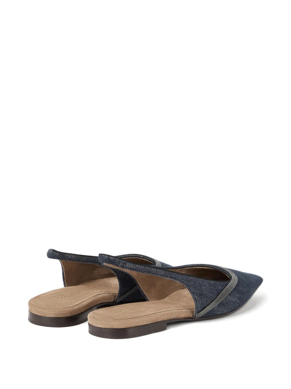 Brunello Cucinelli leather ballerina shoes Blue