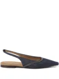 Brunello Cucinelli leather ballerina shoes - Blue