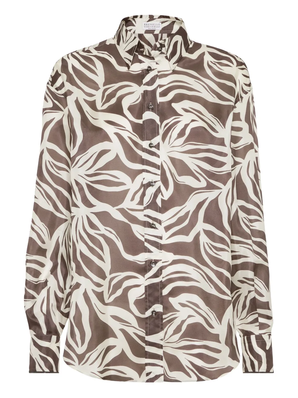 Brunello Cucinelli camisa de seda | marrón | Image 1