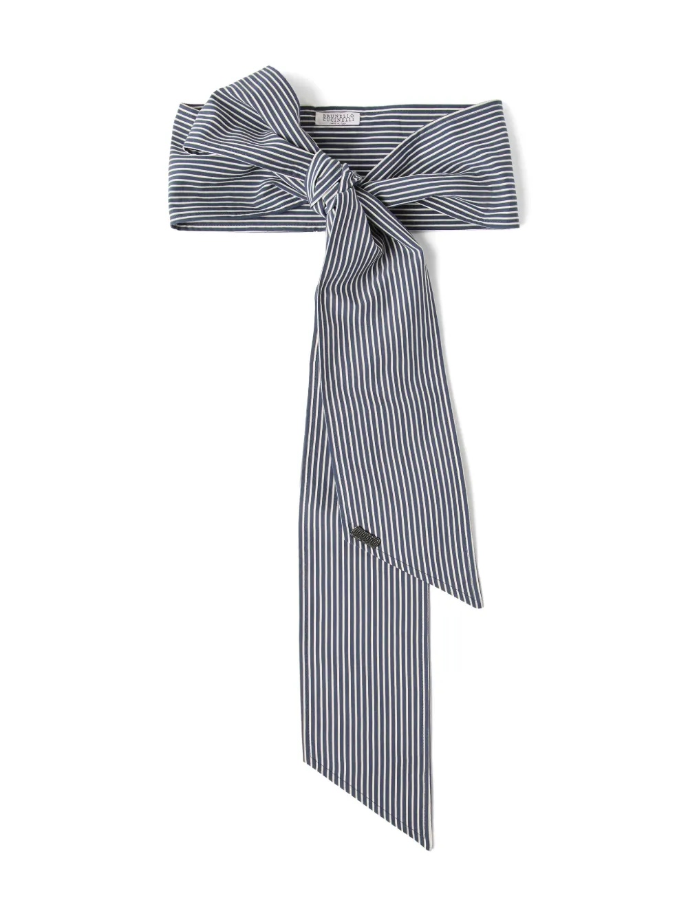 Brunello Cucinelli Monili-chain poplin foulard | Blue | Image 1