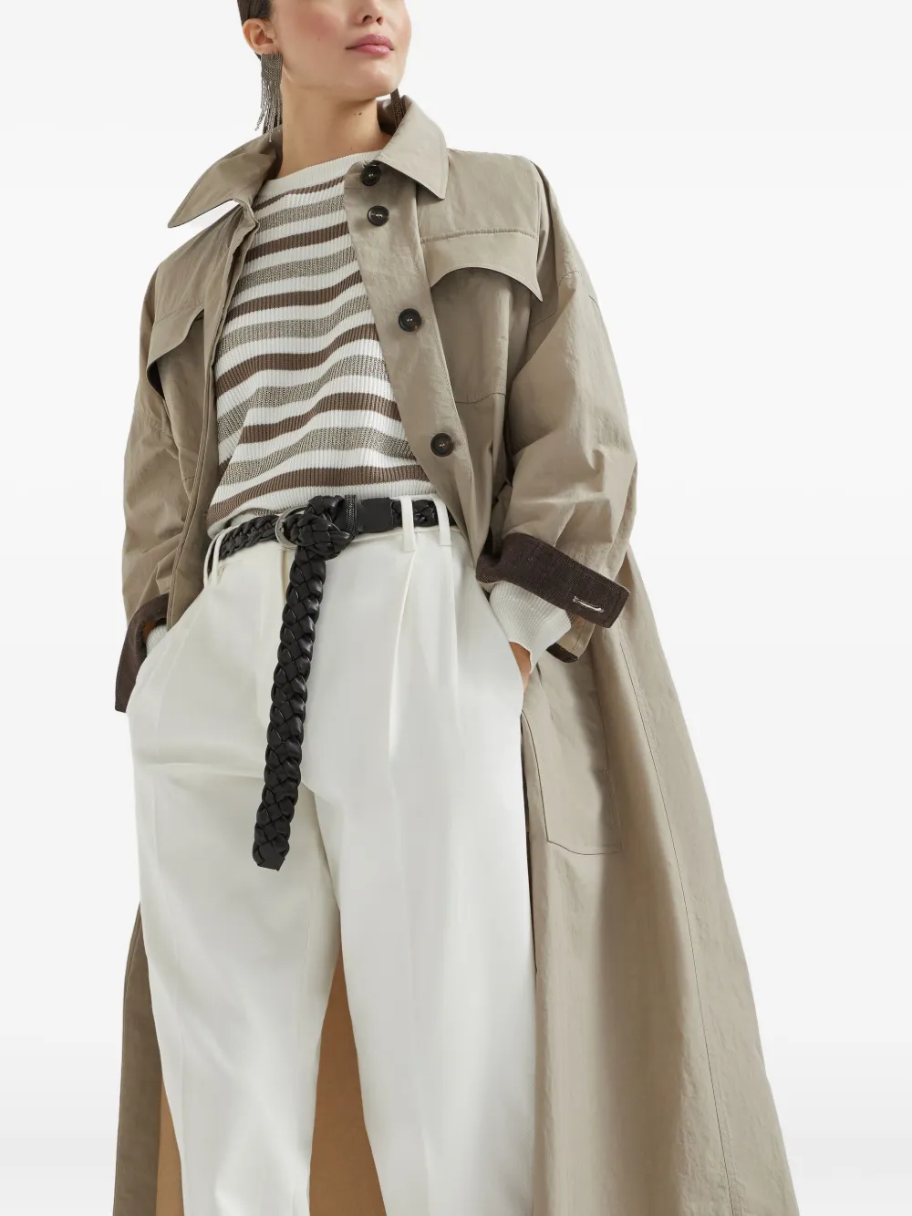 Brunello Cucinelli Trenchcoat met ceintuur Beige