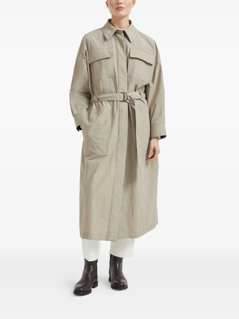 Brunello Cucinelli Trenchcoat met ceintuur Beige