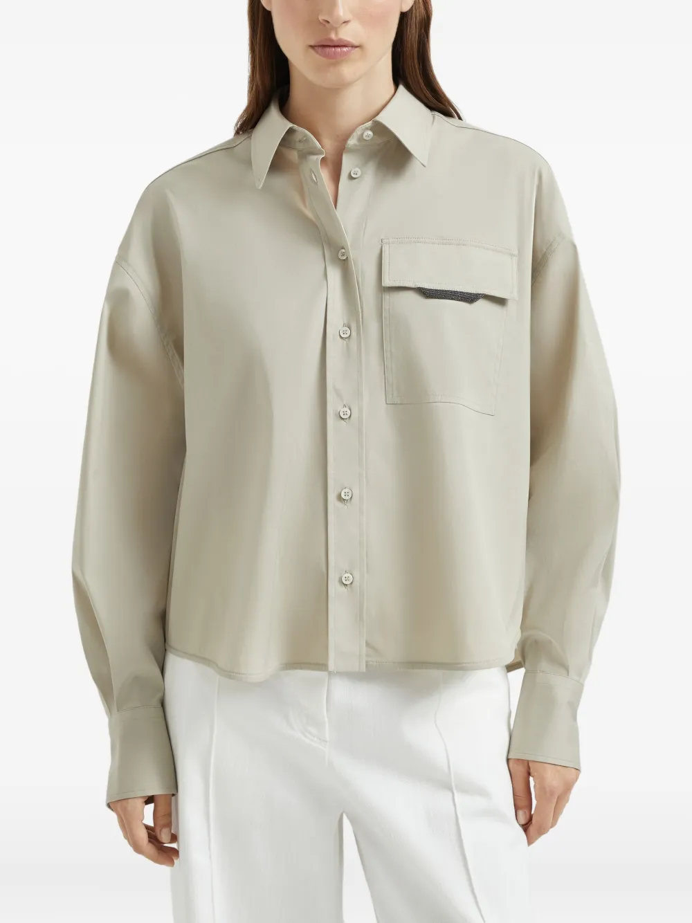 Brunello Cucinelli poplin shirt Beige