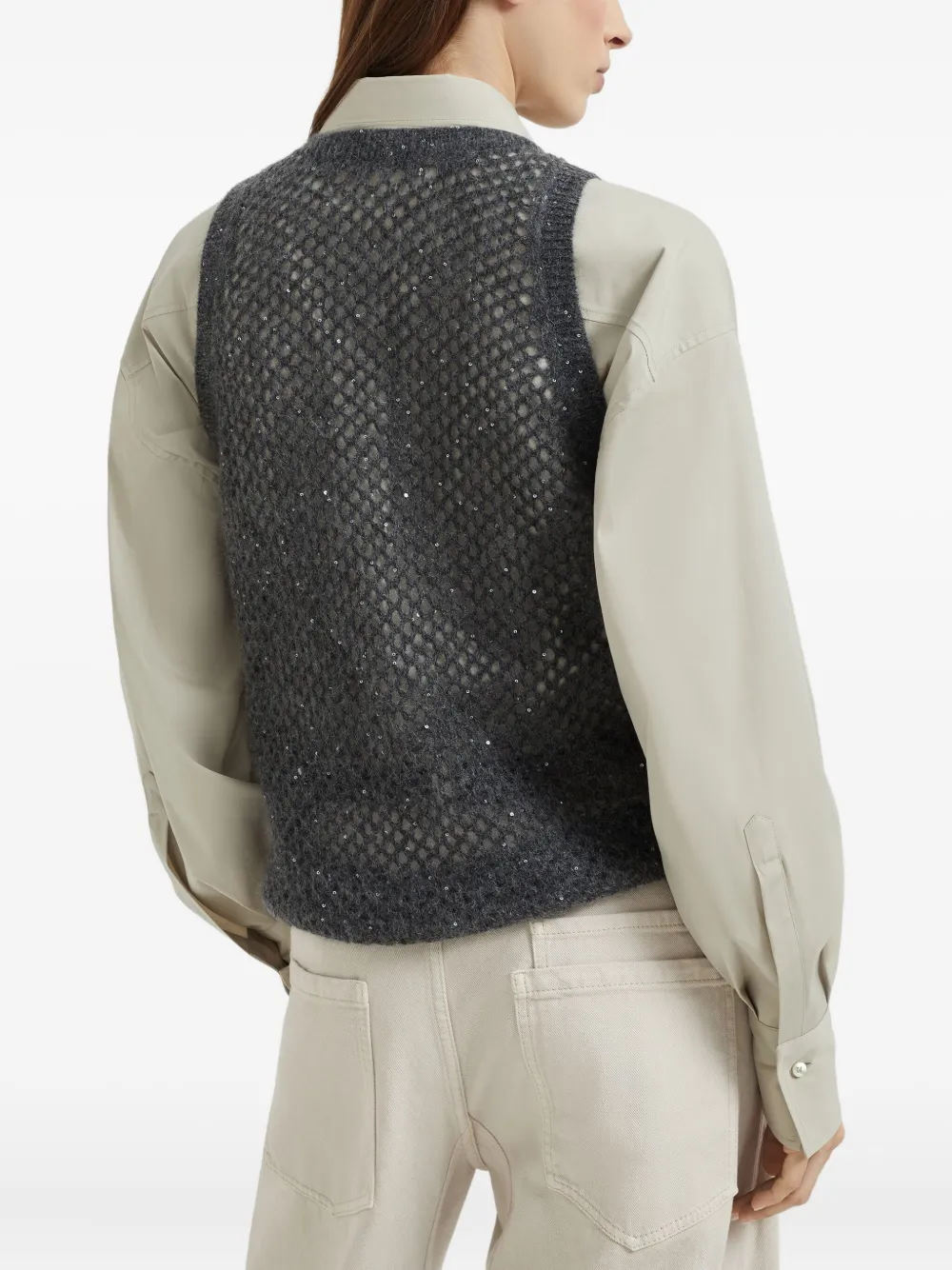 Brunello Cucinelli Gebreide top Grijs