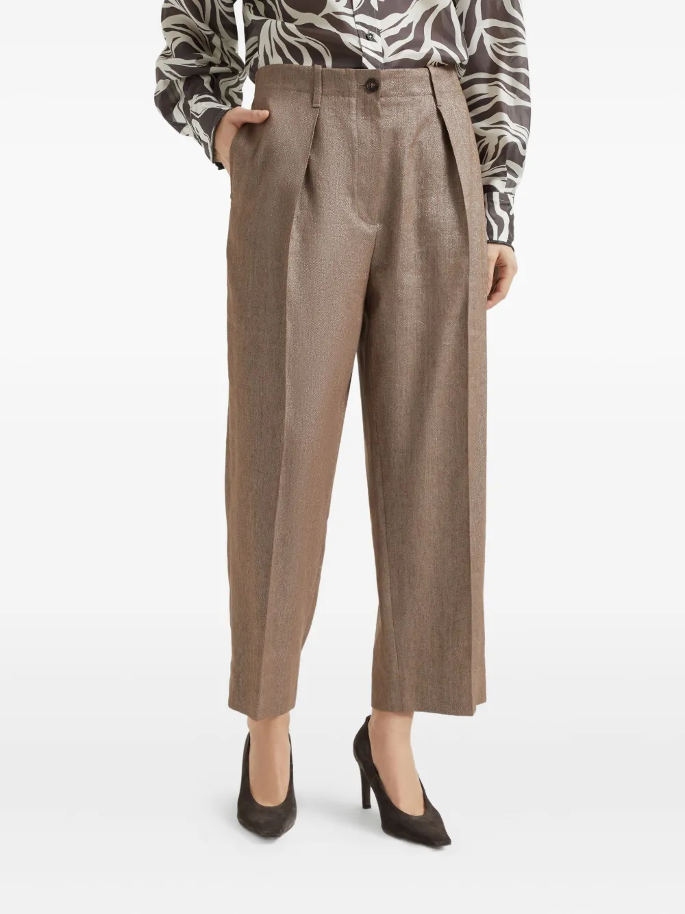 Brunello Cucinelli Geplooide chino Bruin