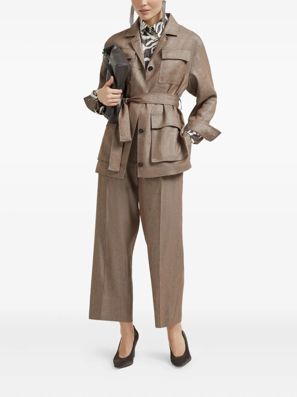 Brunello Cucinelli Geplooide chino - Bruin
