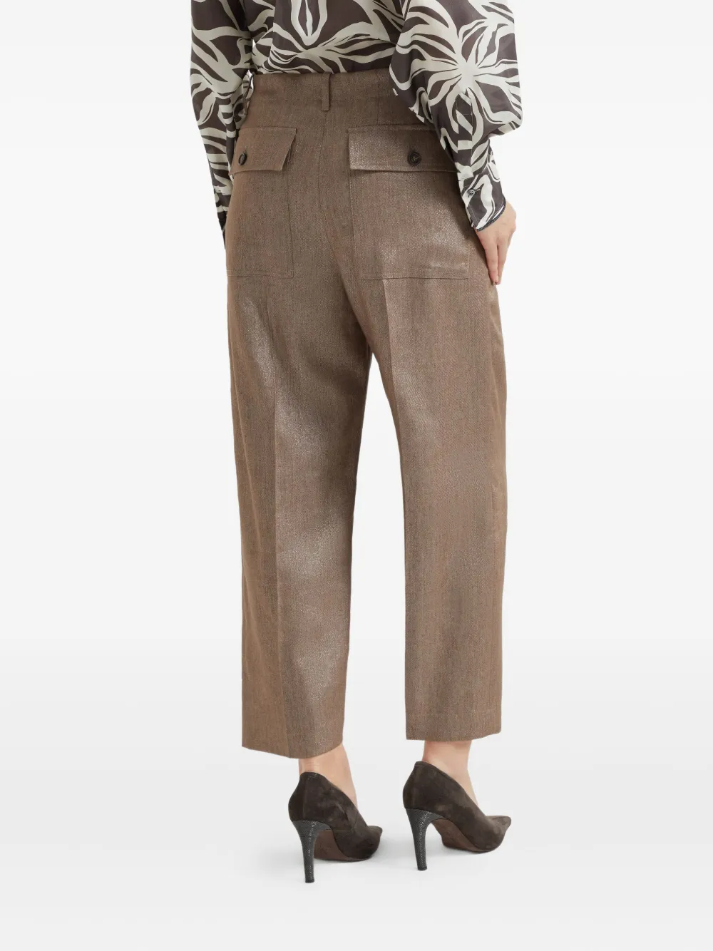 Brunello Cucinelli Geplooide chino Bruin