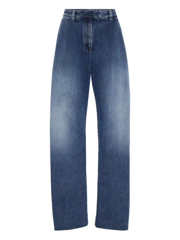 デニム・ジーパン BRUNELLO CUCINELLI WIDE-LEG JEANS IN DENIM AND LUREX BRUNELLO CUCINELLI High-rise wide-leg jeans | NET-A-PORTER