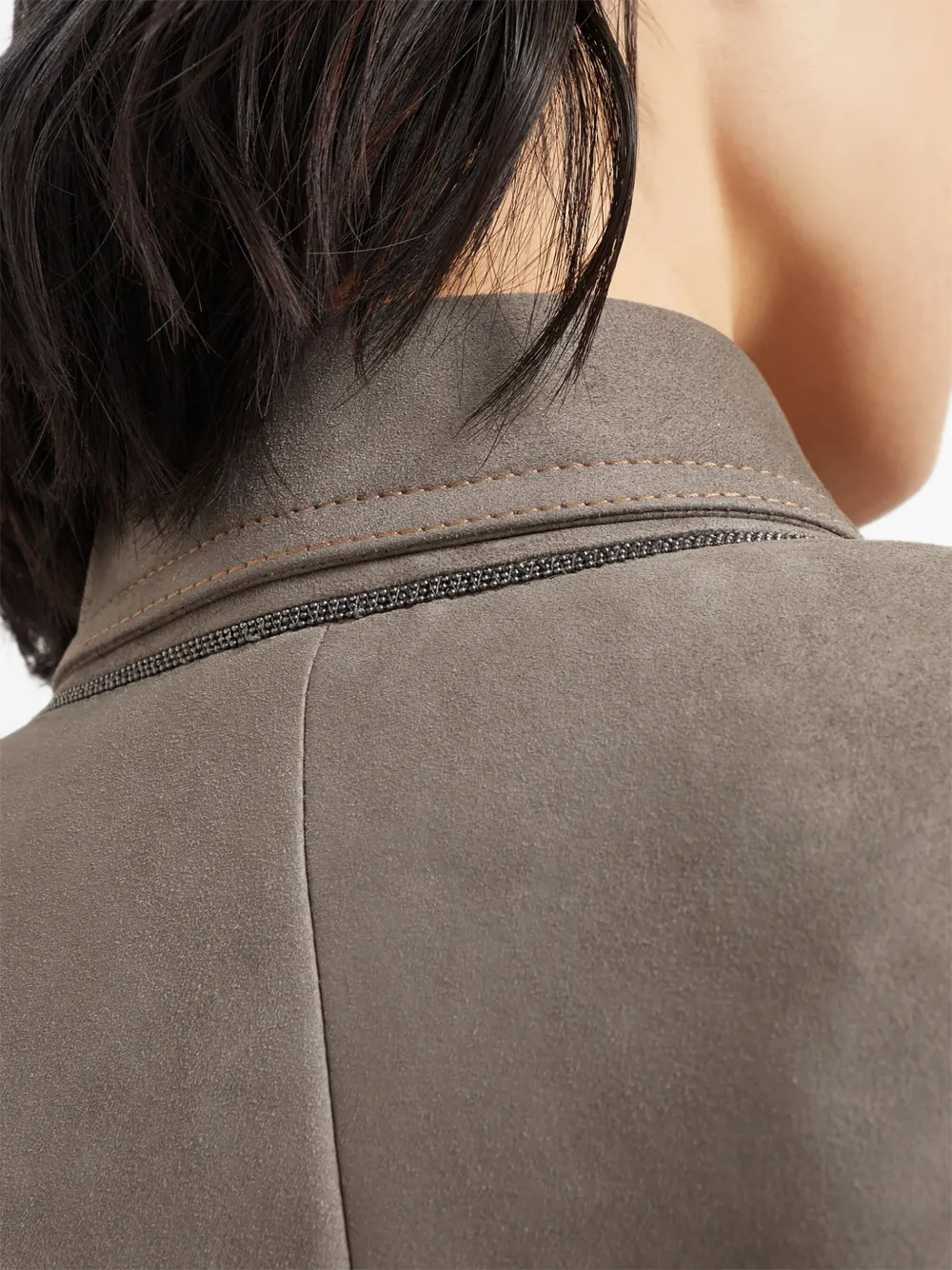 Brunello Cucinelli Leren jack Grijs