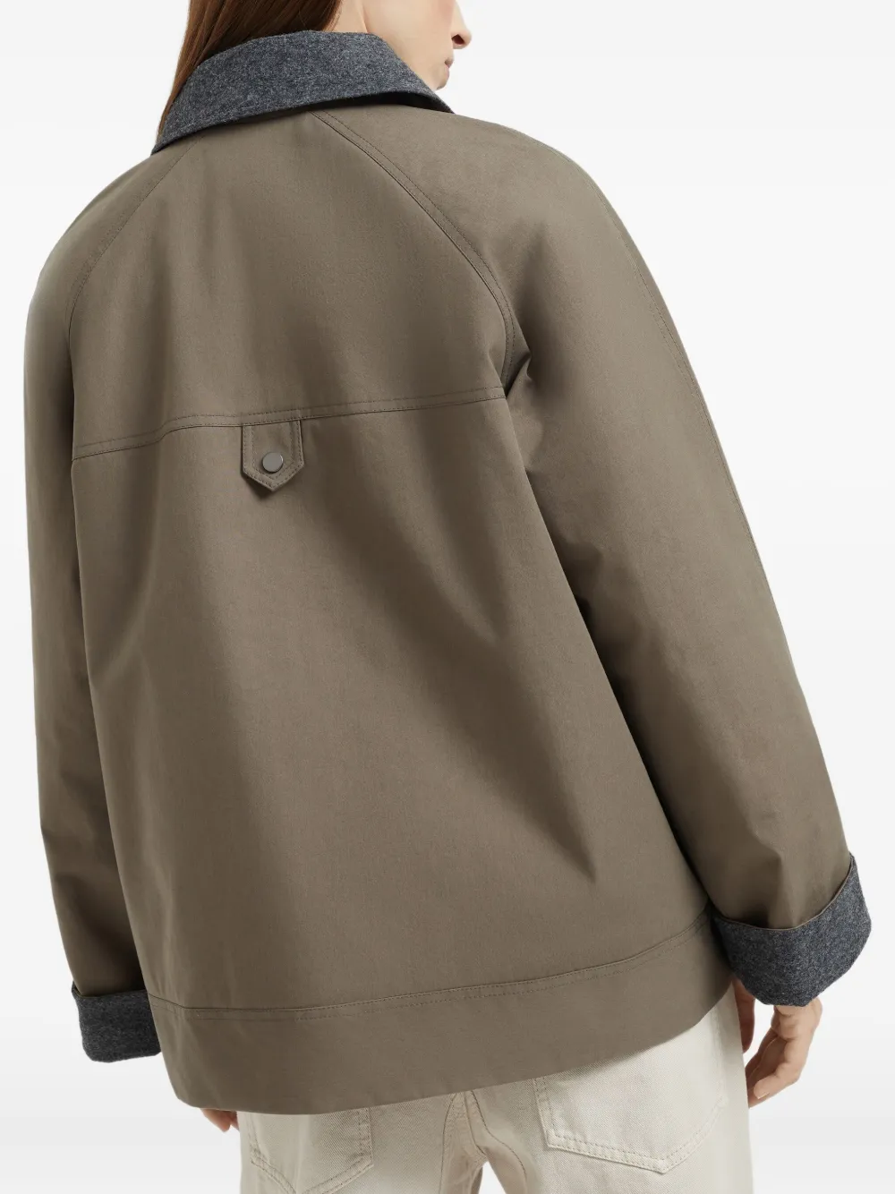 Brunello Cucinelli Jack met trechterhals Bruin