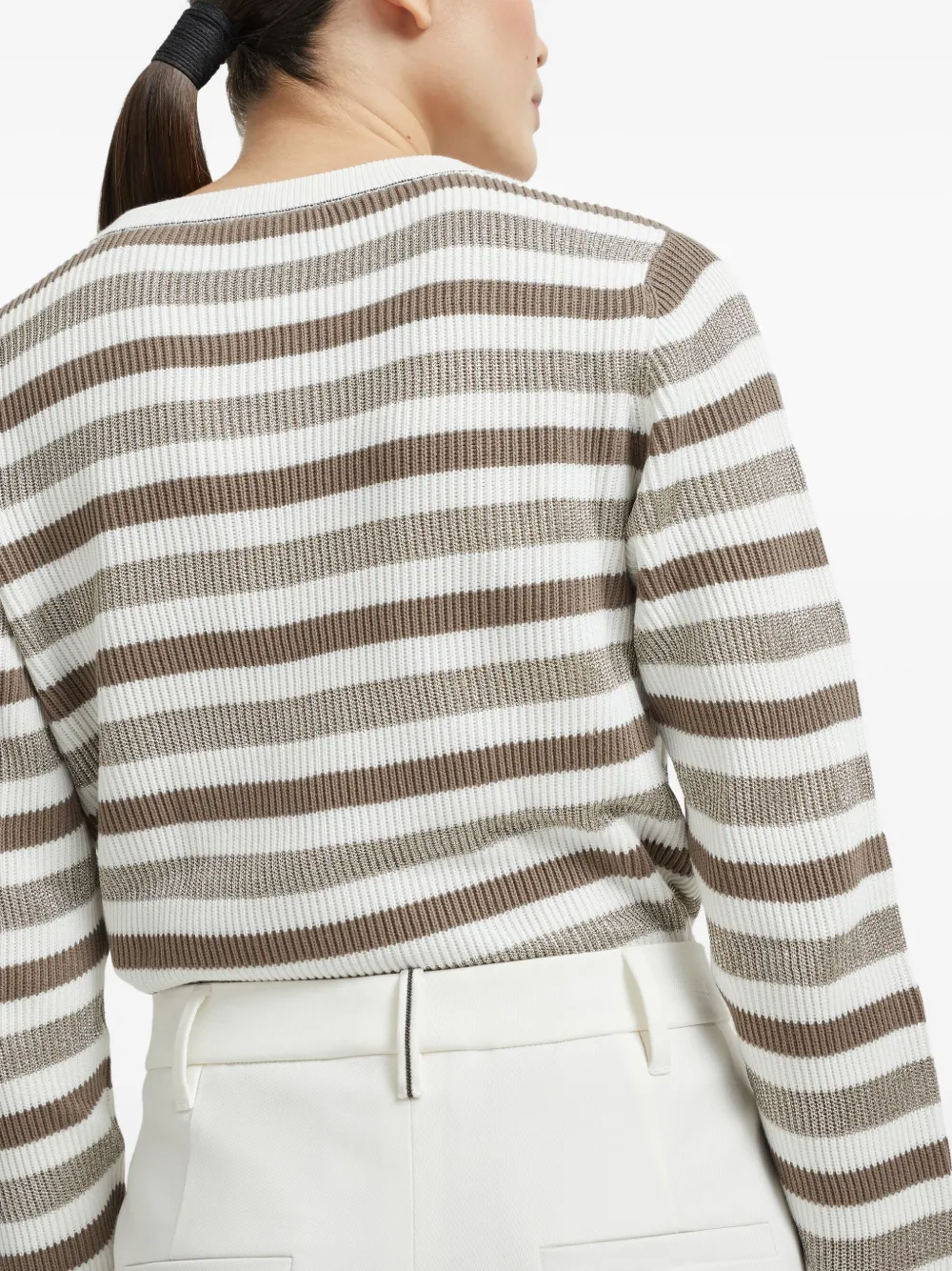 Brunello Cucinelli Slouchy cropped broek Wit