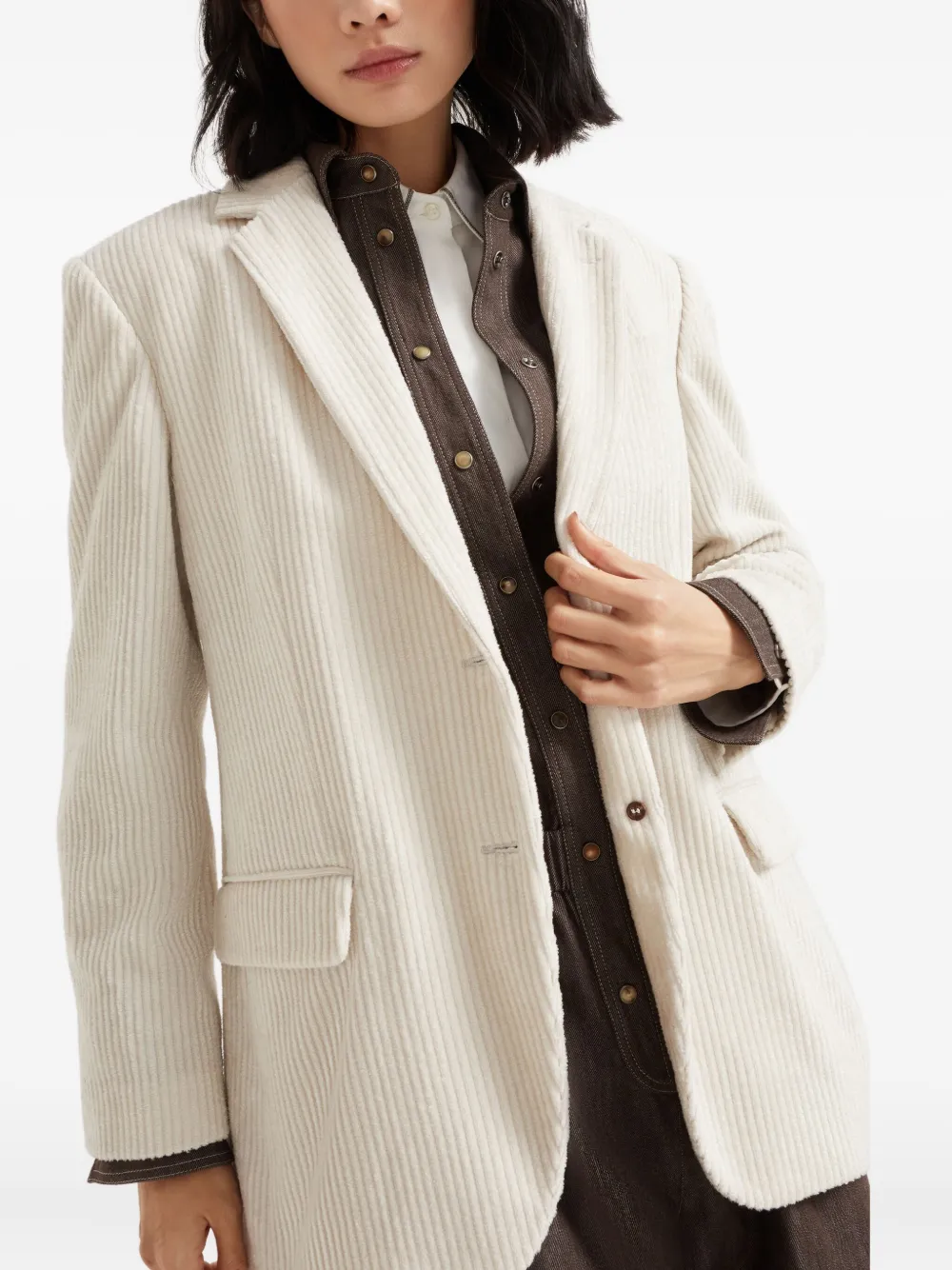 Brunello Cucinelli Ribfluwen blazer Wit