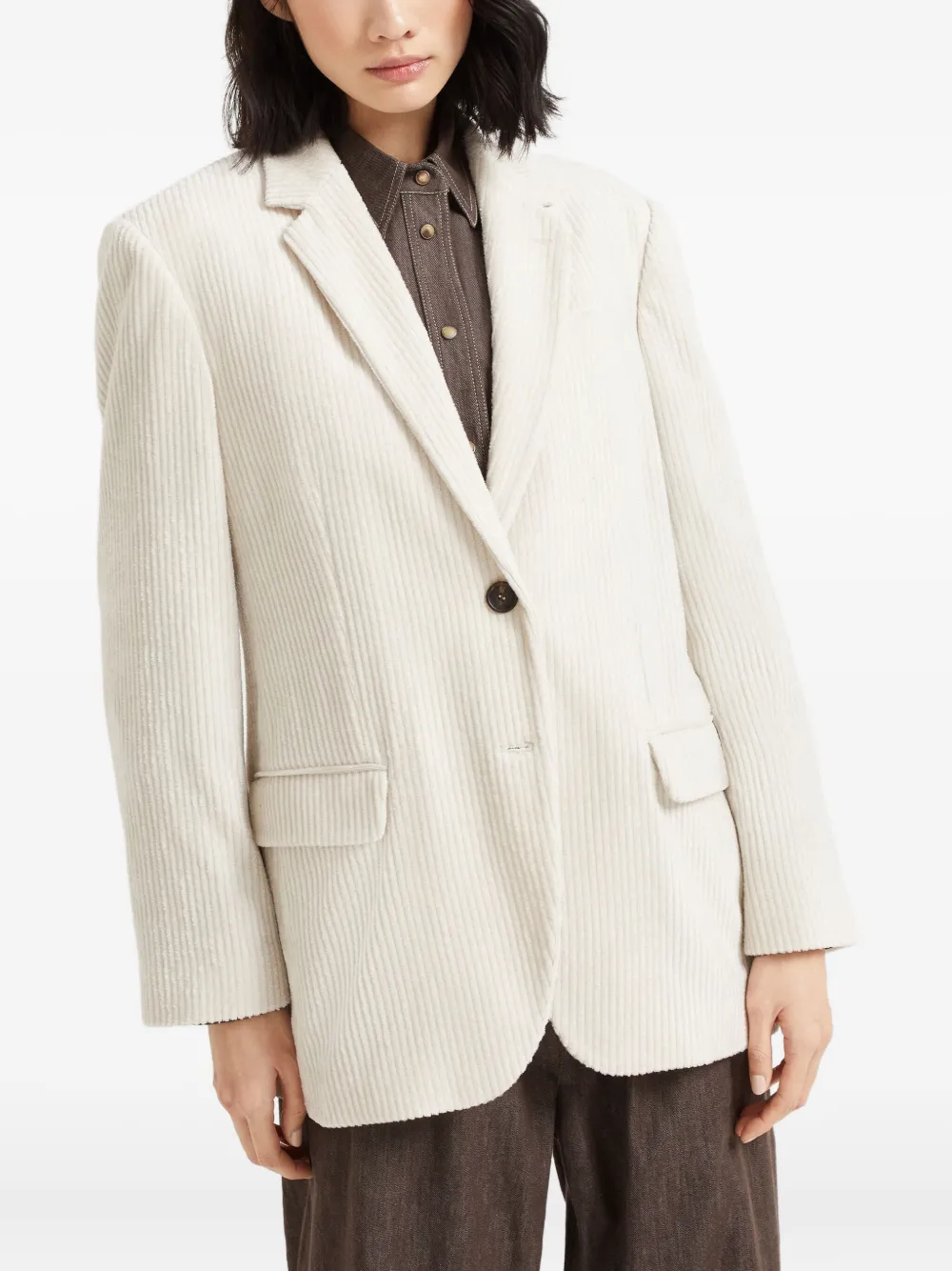 Brunello Cucinelli Ribfluwen blazer Wit