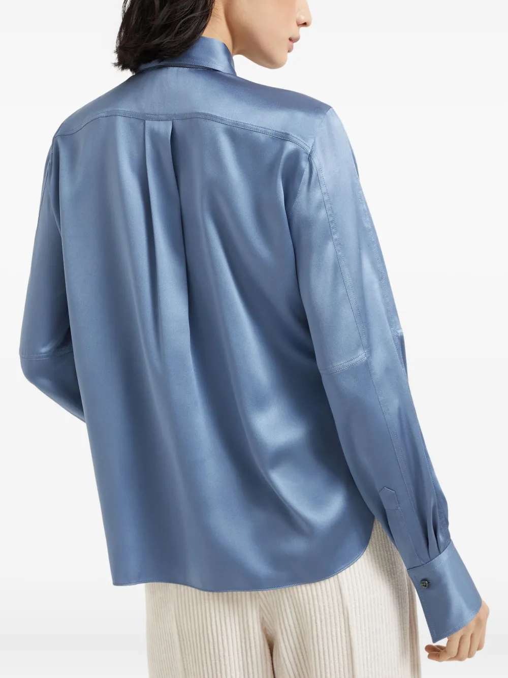 Brunello Cucinelli Zijden blouse Blauw