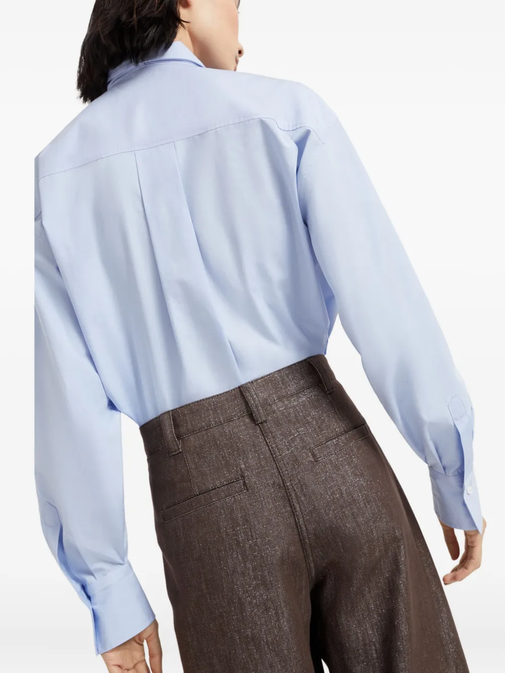 Brunello Cucinelli Ruimvallende gewelfde broek Bruin
