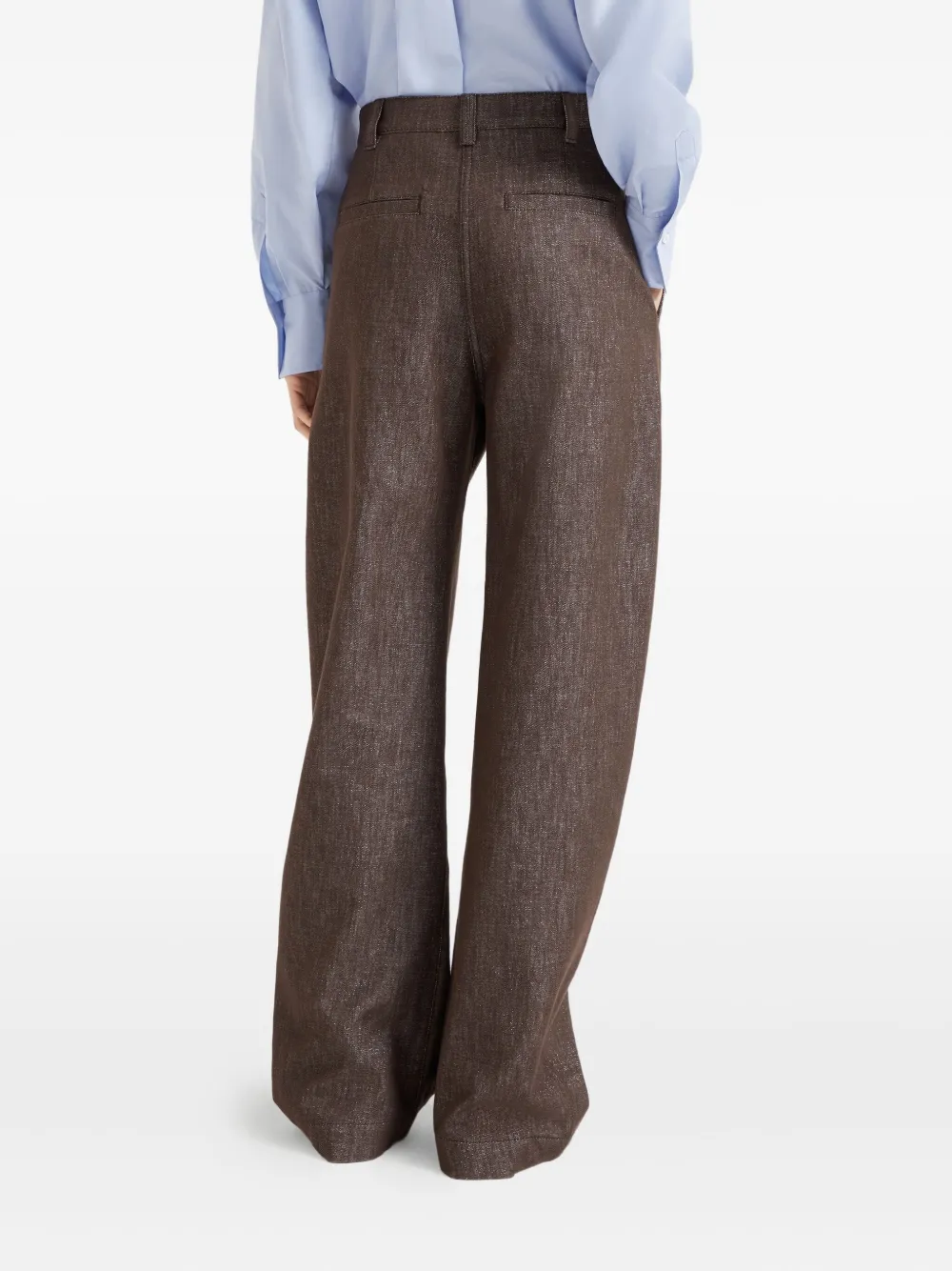 Brunello Cucinelli Ruimvallende gewelfde broek Bruin