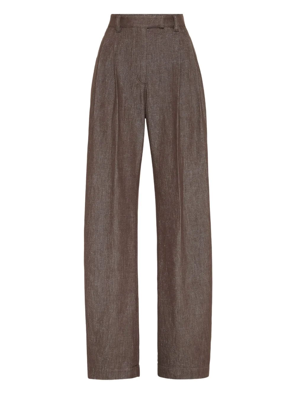 Brunello Cucinelli Ruimvallende gewelfde broek Bruin