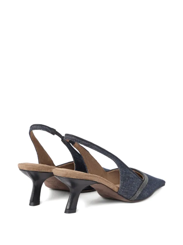 Brunello Cucinelli Leather Pumps | Blue | FARFETCH