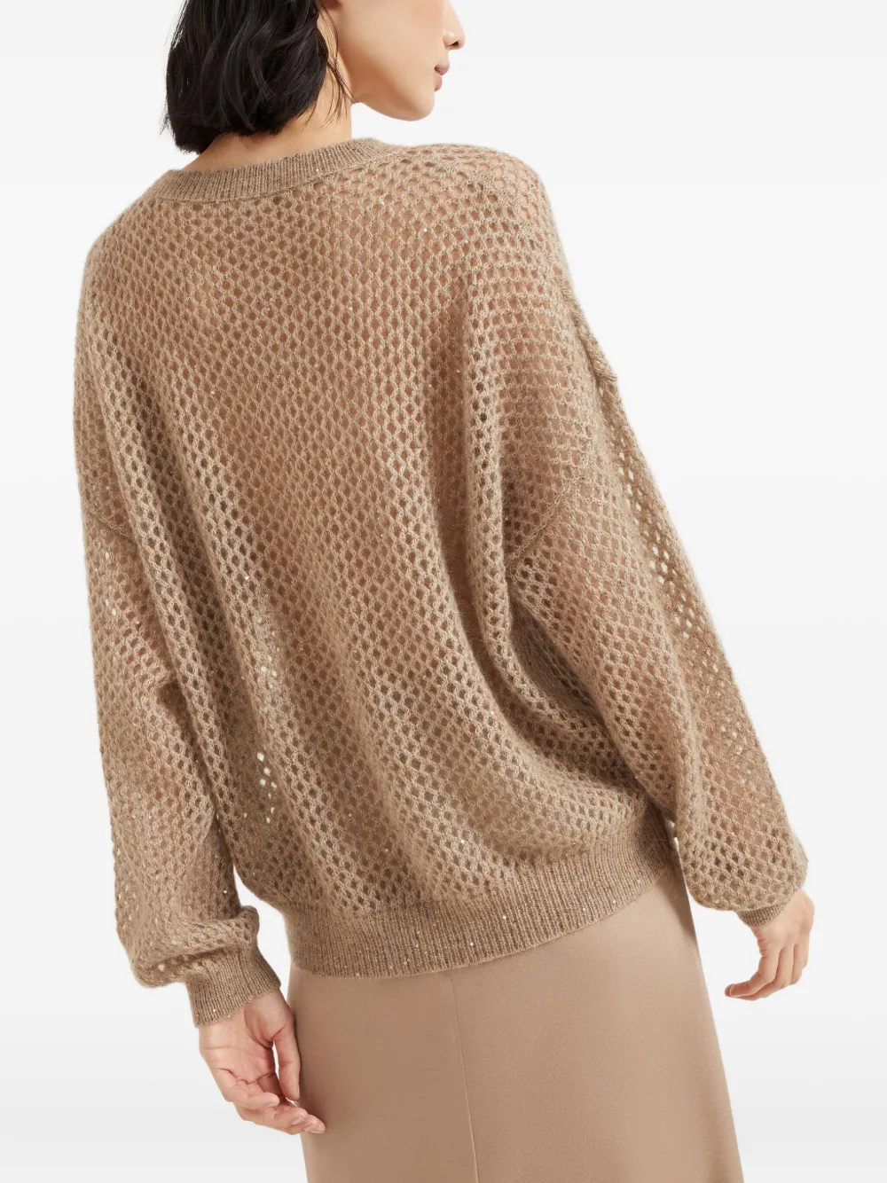 Brunello Cucinelli Opengebreide trui Beige