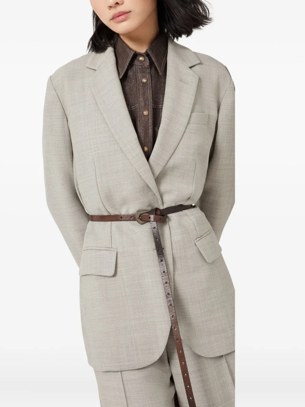 Brunello Cucinelli Wollen blazer Grijs