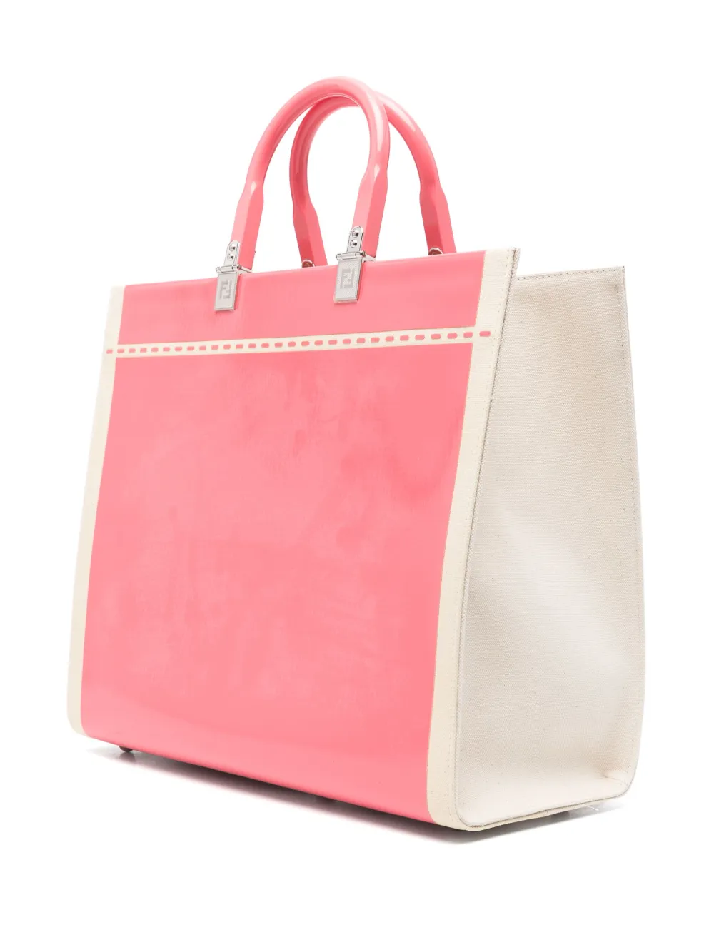 Fendi Pre-owned Medium Fendi Sunshine Tote Bag in Neutrals, view 3