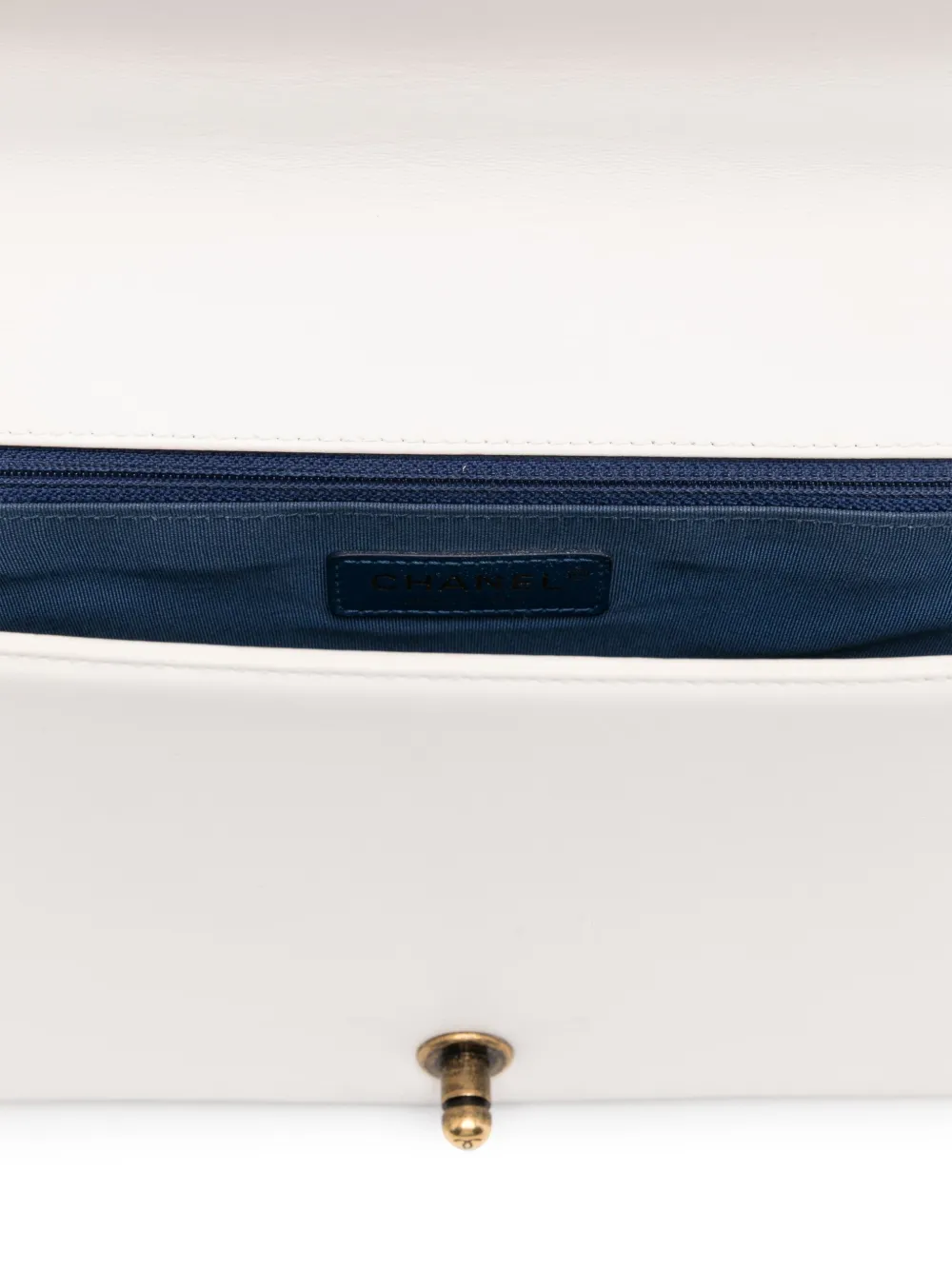 Pre-owned Chanel 2017 Boy Cuba Shoulder Bag In White