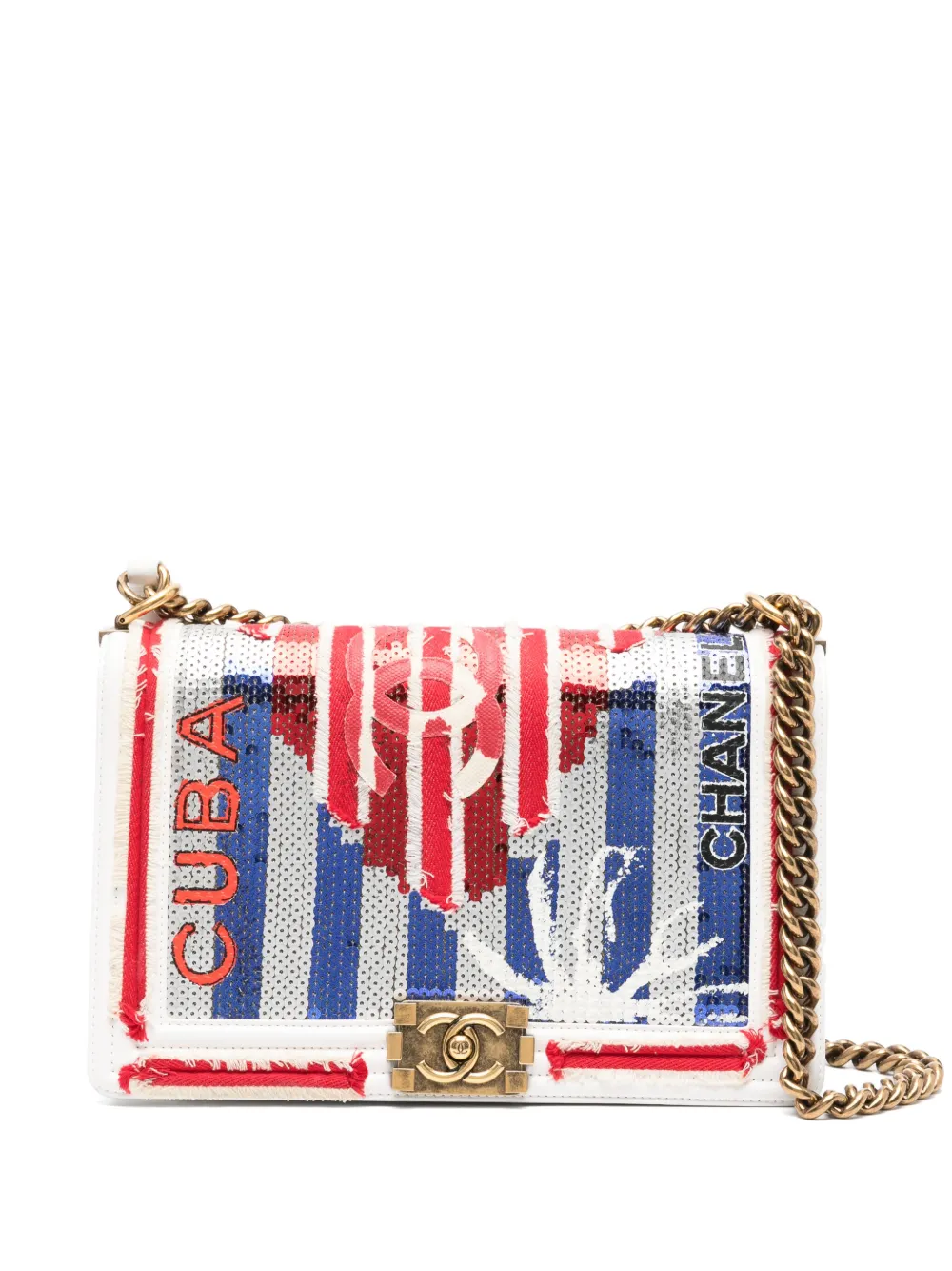 CHANEL Pre-Owned 2017 ボーイ キューバ ショルダーバッグ - ホワイト CHANEL Pre-Owned 2017 ボーイ キューバ ショルダーバッグ - ホワイト