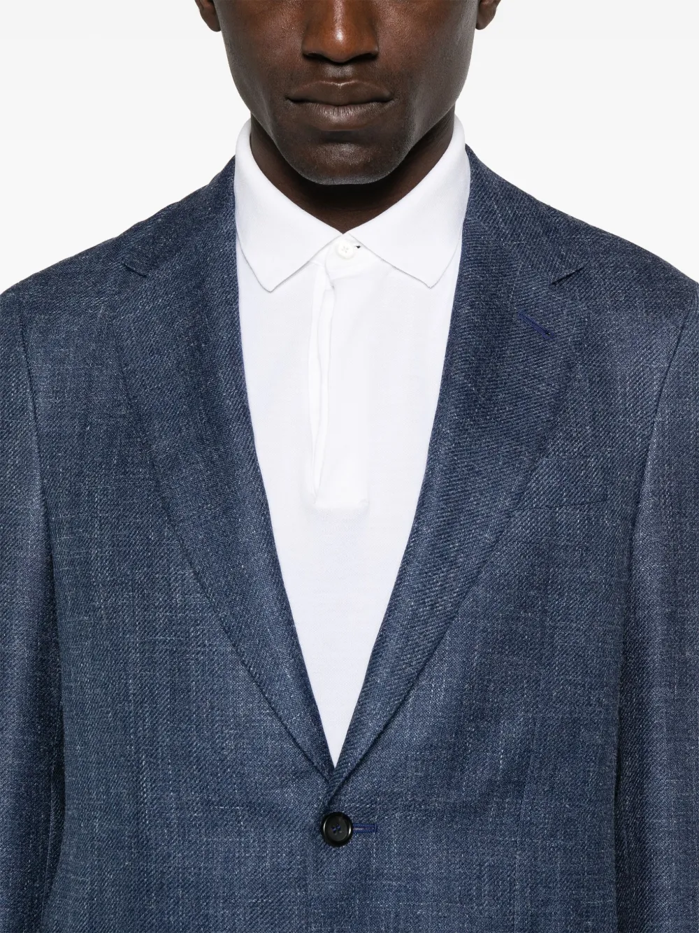 Canali Blazer met gemêleerd effect Blauw