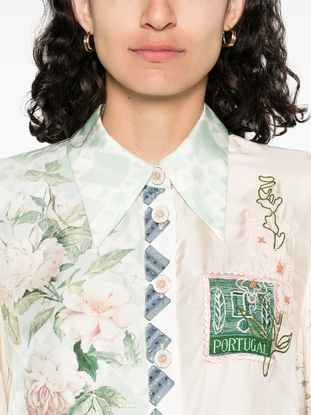 Camilla Blousejurk met Jardim Party-print Roze
