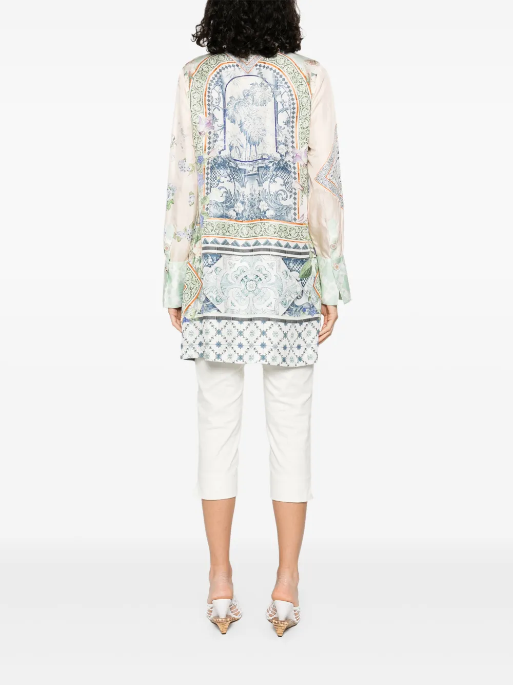 Camilla Blousejurk met Jardim Party-print - Roze