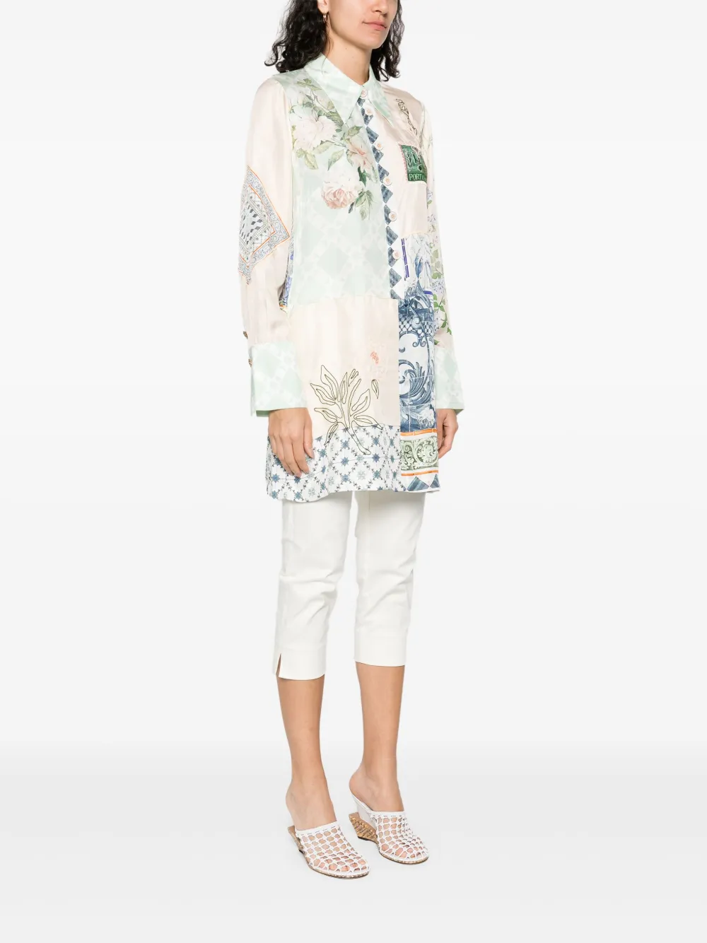 Camilla Blousejurk met Jardim Party-print Roze