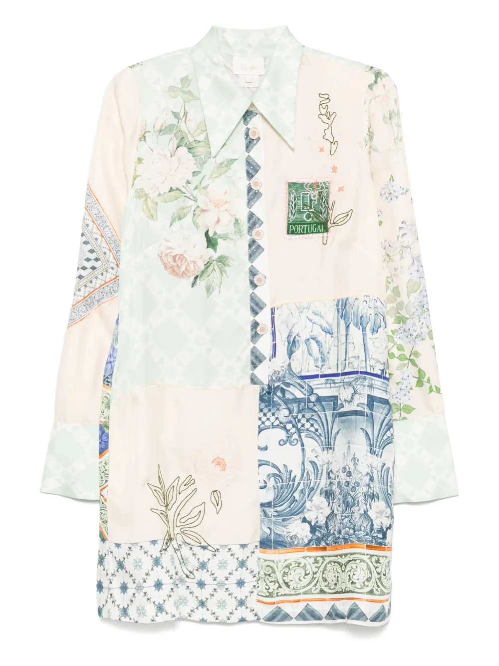 Camilla Blousejurk met Jardim Party-print Roze