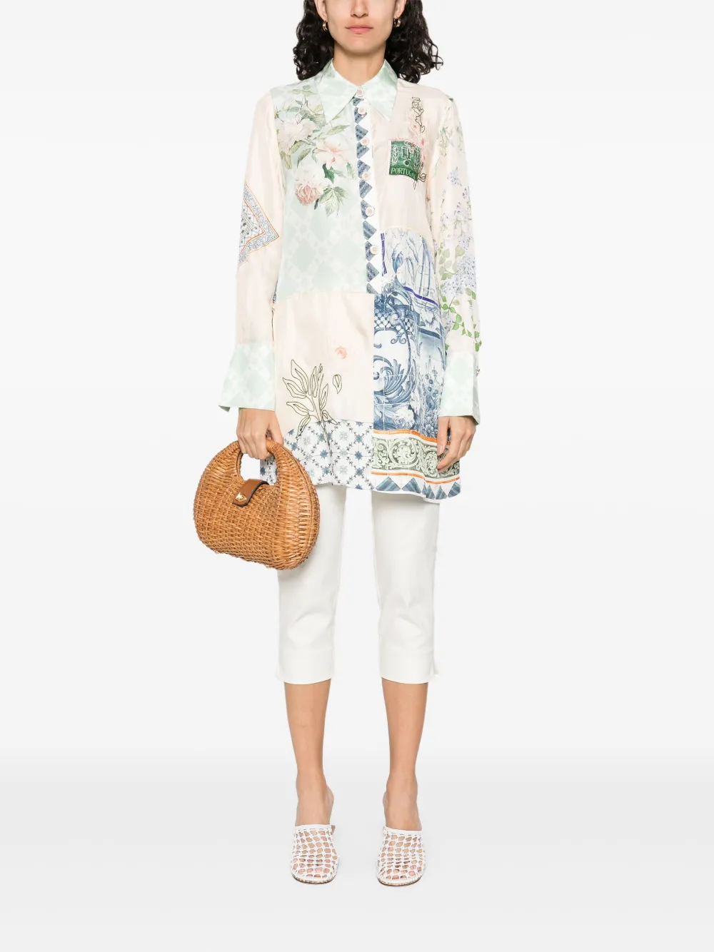 Camilla Blousejurk met Jardim Party-print Roze