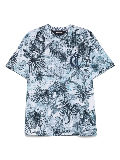 Just Cavalli monogram jungle-print T-shirt