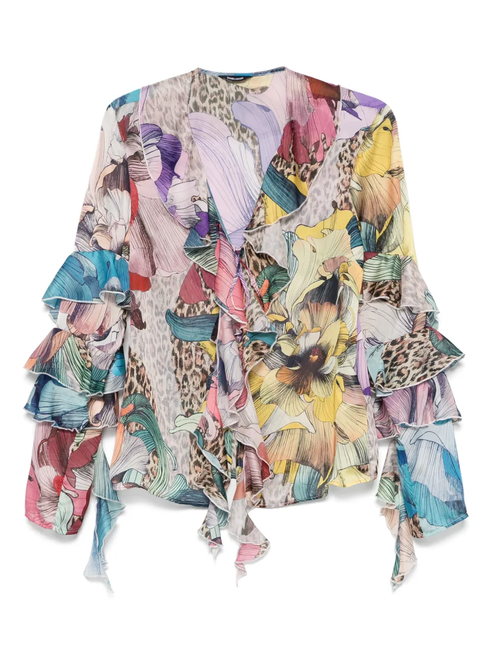 Just Cavalli Blouse met bloemenprint Blauw