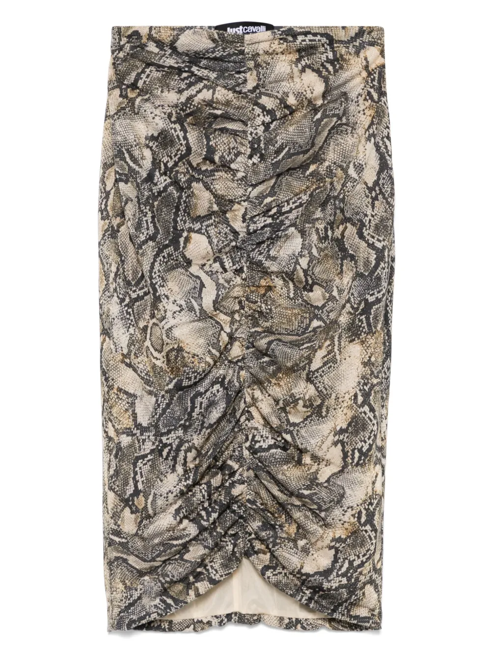 Just Cavalli Lurex midi-rok met pythonprint Beige