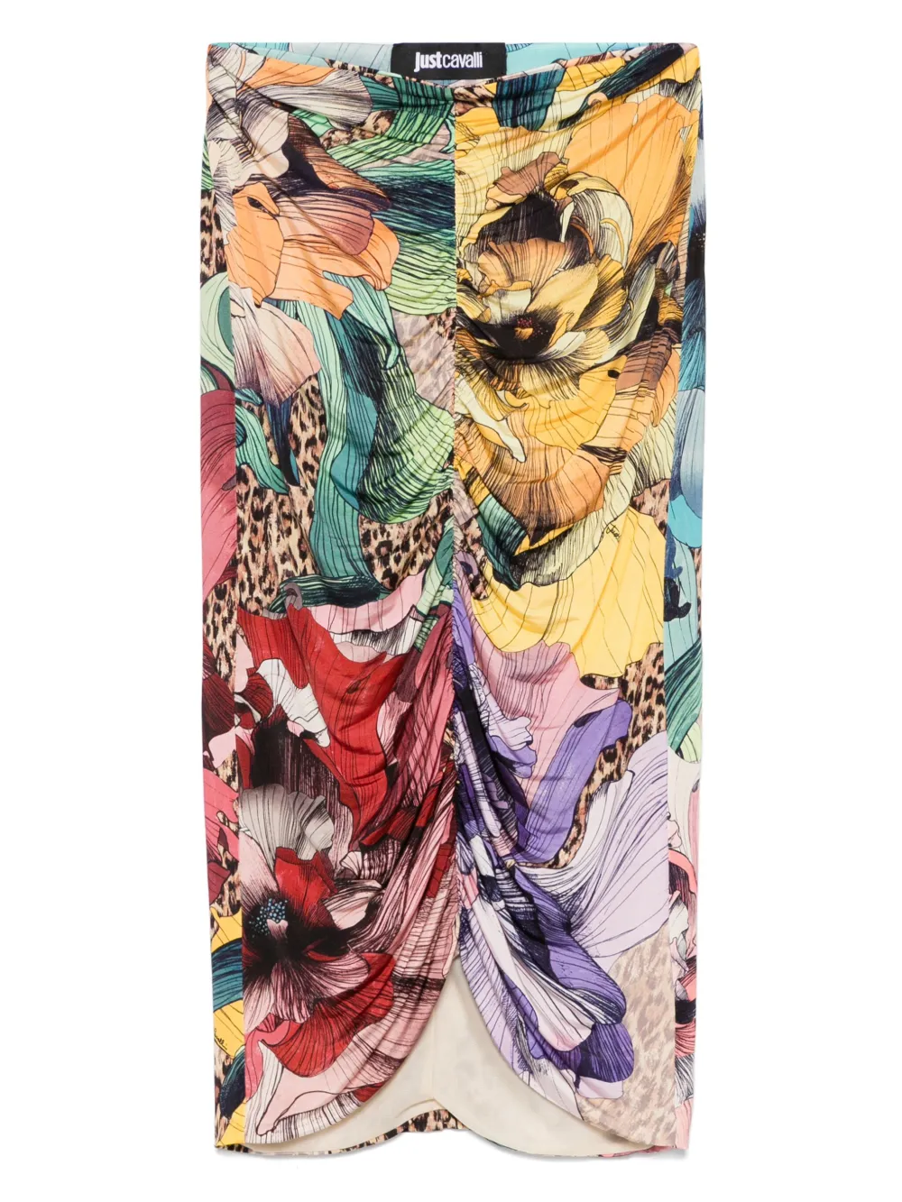 Just Cavalli Midi-jurk met bloemenprint Geel