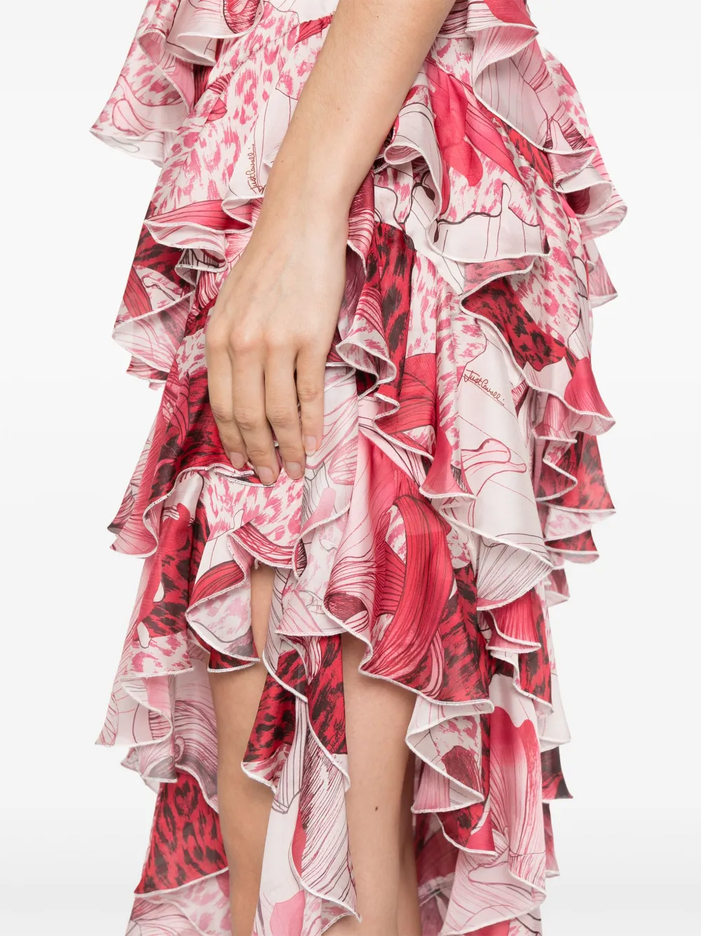 Just Cavalli Mini-jurk met bloemenprint Rood