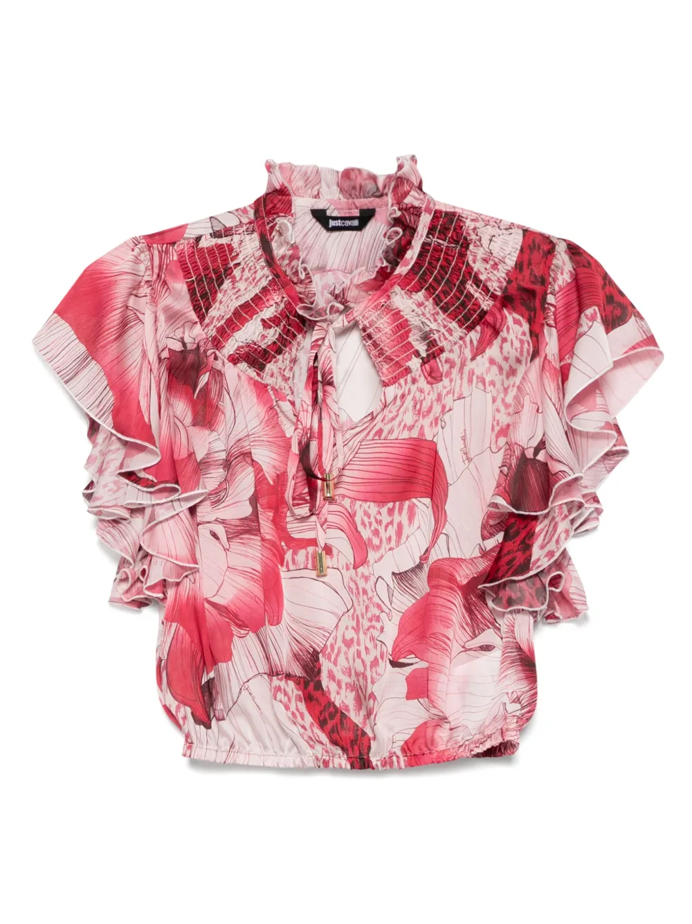 Just Cavalli Blouse met bloemenprint Rood