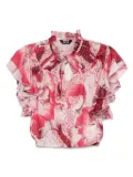 Just Cavalli floral-print chiffon blouse - Red