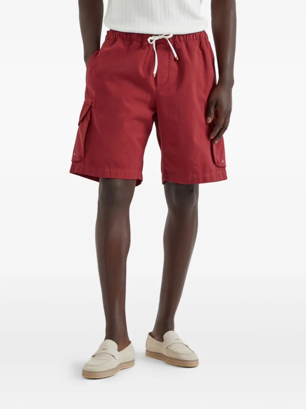 Brunello Cucinelli Shorts met cargozak Rood