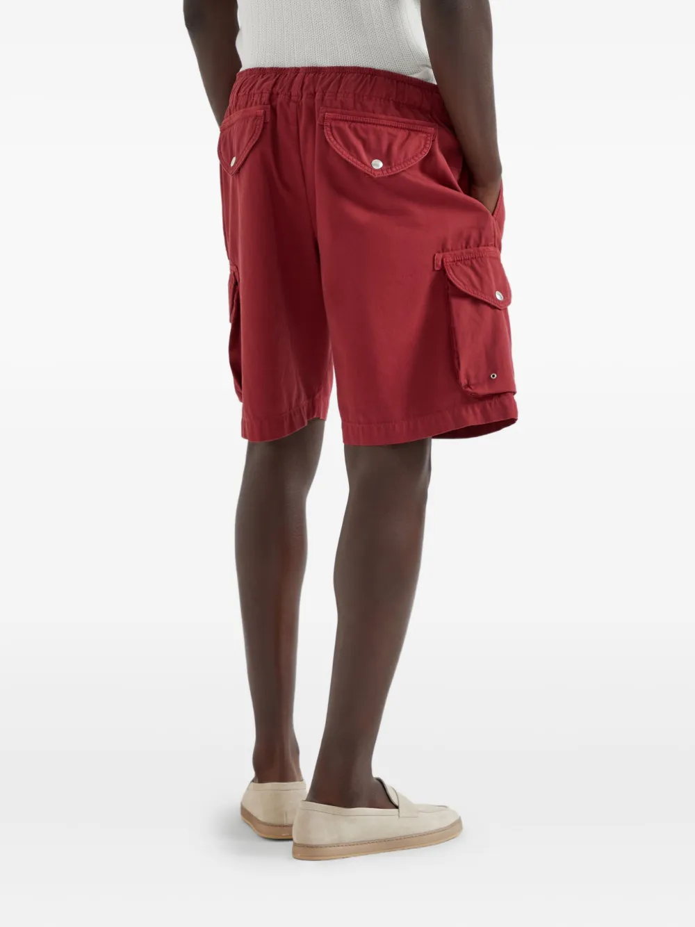Brunello Cucinelli Shorts met cargozak Rood