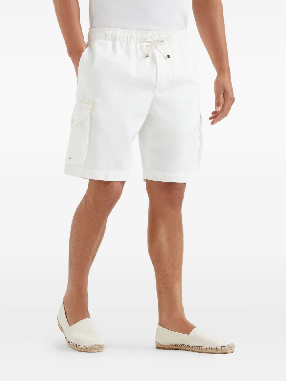 Brunello Cucinelli Shorts met cargozak Wit